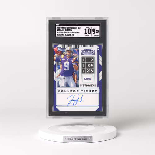 2020 Panini Contenders Draft Picks #101 Joe Burrow - Auto., Var. B Building Blocks (SGC 9 MINT)