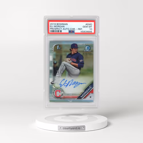 2019 Bowman Prospect Autographs Chrome #EMO Eli Morgan - Refractor (PSA 10 GEM MINT)