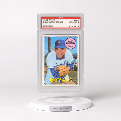 1969 Topps #647 Dave Wickersham (PSA 8 NM-MT)