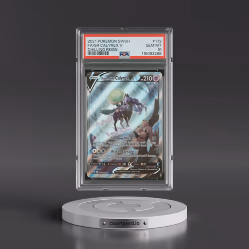 2021 Pokémon Sword & Shield Chilling Reign #172 Shadow Rider Calyrex V - Holo Full Art (PSA 10 GEM M