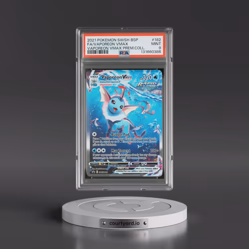 2021 Pokémon Swsh Black Star Promo #182 Vaporeon Vmax - Full Art Vaporeon Vmax Premium Collection (P