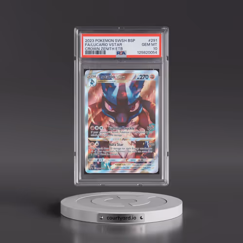 2023 Pokémon Swsh Black Star Promo #291 Lucario Vstar - Full Art Crown Zenith Elite Trainer Box (PSA