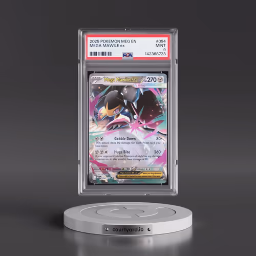 2025 Pokémon Meg EN-Mega Evolution #094 Mega Mawile EX - Holo (PSA 9 MINT)