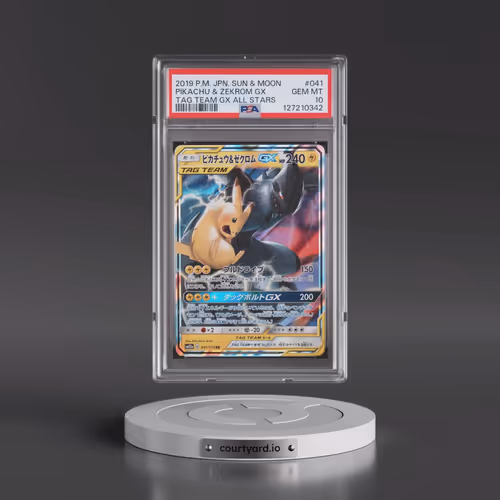 2019 Pokémon Sun & Moon Tag Team GX All Stars #041 Pikachu & Zekrom GX - Holo (PSA 10 GEM MINT)