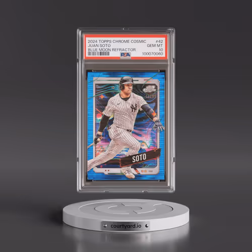 2024 Topps Chrome Cosmic #42 Juan Soto - Blue Moon Refractor (PSA 10 GEM MINT)
