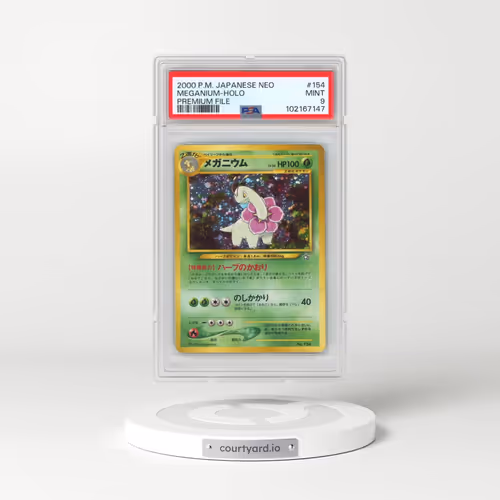 2000 Pokémon Neo #154 Meganium - Holo Premium File (PSA 9 MINT)
