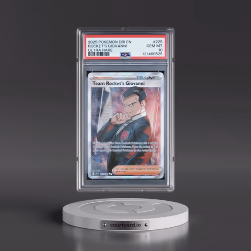 2025 Pokémon Dri EN-Destined Rivals #225 Team Rocket's Giovanni - Ultra Rare (PSA 10 GEM MINT)