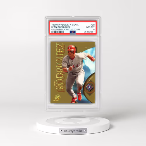 1999 Skybox E-X Century #28 Ivan Rodriguez - Essential Credentials Future (PSA 8 NM-MT)