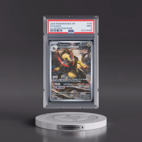 2025 Pokémon Blk EN-Black Bolt #147 Haxorus - Illustration Rare (PSA 9 MINT)