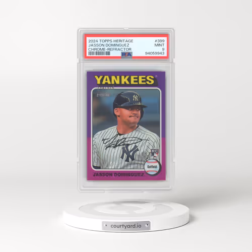 2024 Topps Heritage #399 Jasson Dominguez - Chrome-Refractor (PSA 9 MINT)