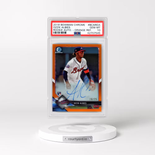 2018 Bowman Chrome Rookie Autographs #BCRAOA Ozzie Albies - Orange Refractor (PSA 10 GEM MINT)