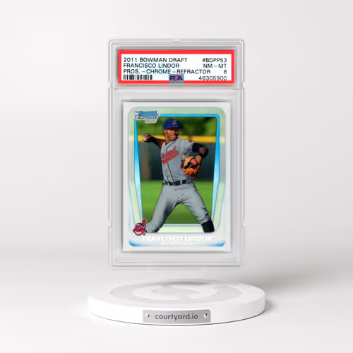 2011 Bowman Draft Prospects #BDPP53 Francisco Lindor - Chrome-Refractor (PSA 8 NM-MT)