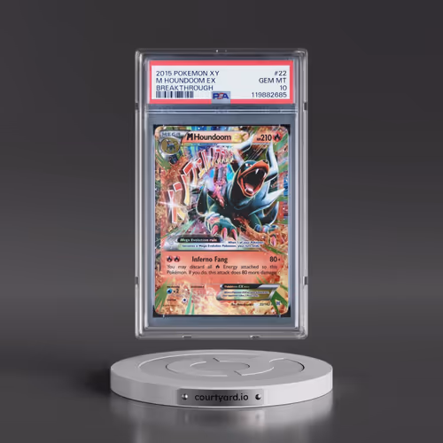 2015 Pokémon XY Breakthrough #22 M Houndoom EX - Holo (PSA 10 GEM MINT)