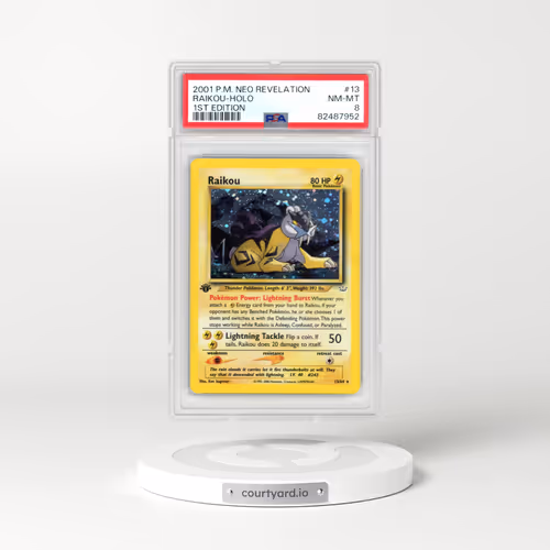 2001 Pokémon Neo Revelation #13 Raikou - 1st Edition Holo (PSA 8 NM-MT)