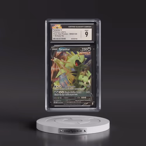 2017 Black Star Promos - Sword & Shield #SWSH109 Tyranitar V - Holo V Strikers Tin (CGC 9 MINT)
