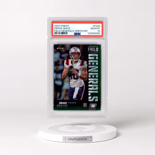 2024 Topps Finest Field Generals #FG20 Drake Maye - Green Refractor (PSA 10 GEM MINT)