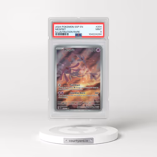 2024 Pokémon Ssp EN-Surging Sparks #204 Mesprit - Illustration Rare (PSA 9 MINT)
