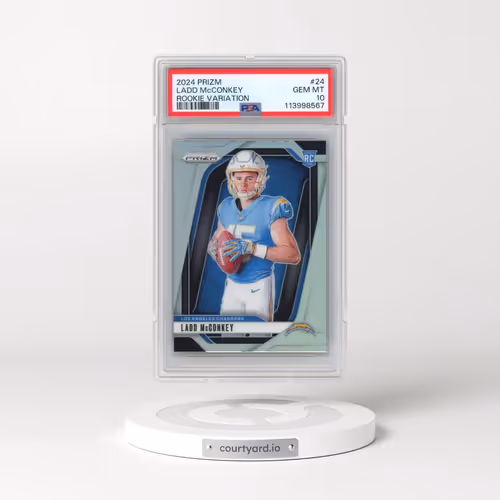 2024 Panini Prizm Rookie Variation #24 Ladd McConkey (PSA 10 GEM MINT)