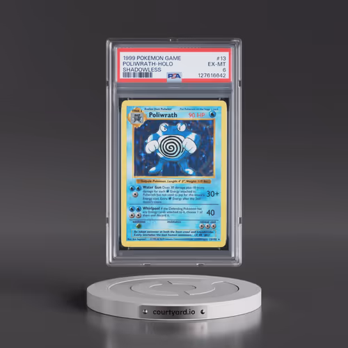 1999 Pokémon Game #13 Poliwrath - Holo Shadowless (PSA 6 EX-MT)