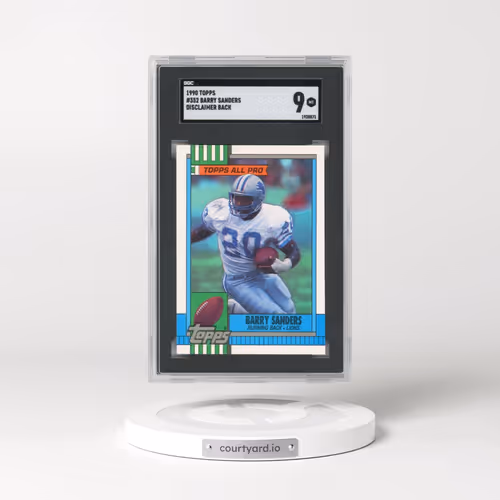 1990 Topps #352 Barry Sanders - Disclaimer Back (SGC 9 MINT)