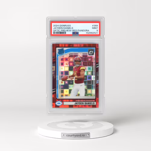 2024 Panini Donruss #389 Jayden Daniels - Optic Preview-Red Pandora (PSA 9 MINT)
