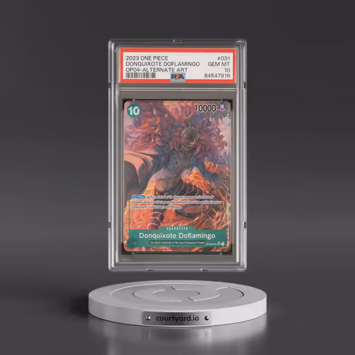 2023 One Piece OP04-Kingdoms of Intrigue #031 Donquixote Doflamingo - Alternate Art (PSA 10 GEM MINT