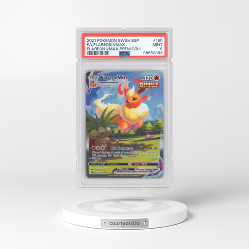 2021 Pokémon Swsh Black Star Promo #180 Flareon Vmax - Full Art Flareon Vmax Premium Collection (PSA 9 MINT)