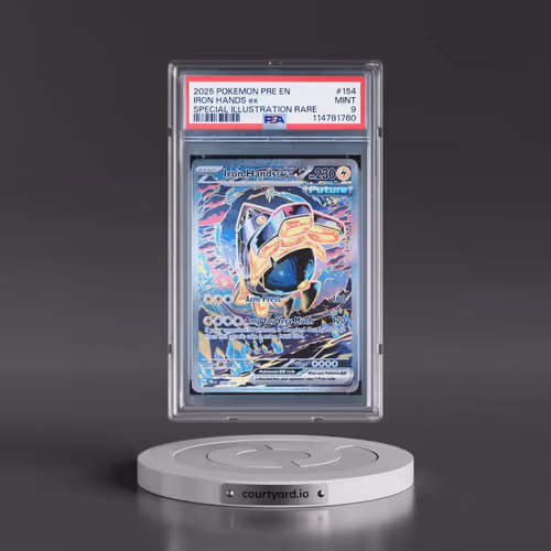 2025 Pokémon Pre EN-Prismatic Evolutions #154 Iron Hands EX - Holo Special Illustration Rare (PSA 9