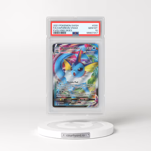 2021 Pokémon Sword & Shield Evolving Skies #030 Vaporeon Vmax - Full Art (PSA 10 GEM MINT)