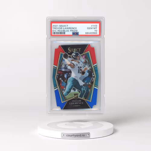2021 Panini Select #143 Trevor Lawrence - Die-Cut Red/Blue Prizm (PSA 10 GEM MINT)
