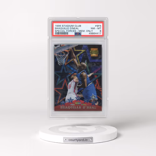 1996 Stadium Club Special Forces #SF5 Shaquille O'Neal - Members Only (PSA 8 NM-MT)