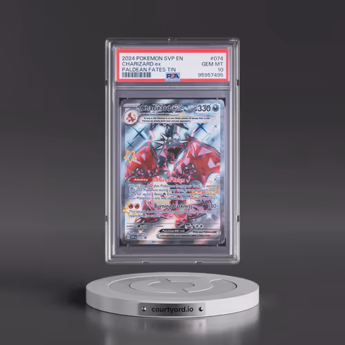 2024 Pokémon Svp EN-SV Black Star Promo #074 Charizard EX - Holo Paldean Fates Tin (PSA 10 GEM MINT)