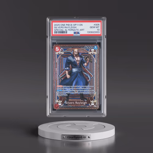 2025 One Piece OP11-A Fist of Divine Speed #005 Silvers Rayleigh - Special Alternate Art (PSA 10 GEM