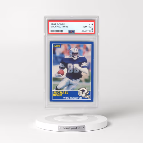 1989 Score #18 Michael Irvin (PSA 8 NM-MT)