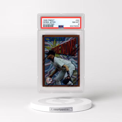 1996 Finest #92 Derek Jeter - w/Coating (PSA 8 NM-MT)