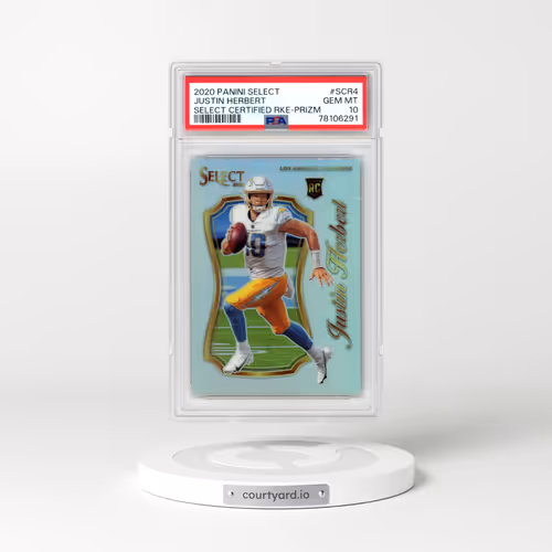 2020 Panini Select Select Certified Rookies #SCR4 Justin Herbert - Prizm (PSA 10 GEM MINT)