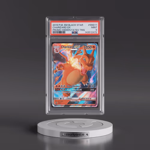 2019 Pokémon SM Black Star Promo #SM211 Charizard GX - Holo Hidden Fates Tins (PSA 9 MINT)
