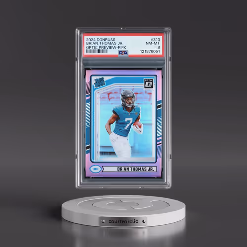 2024 Panini Donruss #313 Brian Thomas Jr. - Optic Preview-Pink (PSA 8 NM-MT)