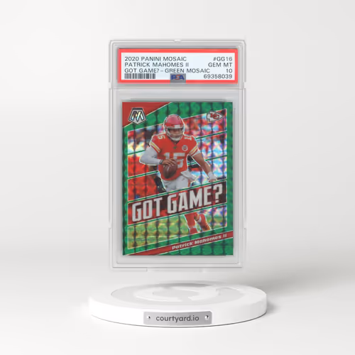 2020 Panini Mosaic Got Game? #GG16 Patrick Mahomes II - Green Mosaic (PSA 10 GEM MINT)