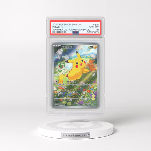 2024 Pokémon SV-P Promo #218 Pikachu - Summer of Pokeca Is Here! Promo Card Get Campaign Pack (PSA 10 GEM MINT)