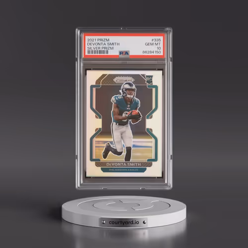 2021 Panini Prizm #335 DeVonta Smith - Silver Prizm (PSA 10 GEM MINT)