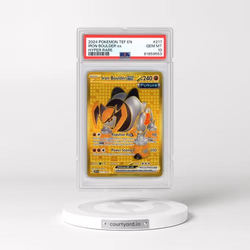 2024 Pokémon Tef EN-Temporal Forces #217 Iron Boulder EX - Holo Hyper Rare (PSA 10 GEM MINT)