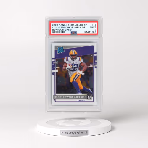 2020 Panini Chronicles Draft Picks Donruss Optic Rated Rookies #18 Clyde Edwards-Helaire (PSA 9 MINT