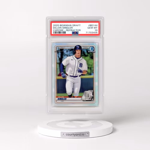 2020 Bowman Draft #BD144 Dillon Dingler - Chrome-Refractor (PSA 10 GEM MINT)