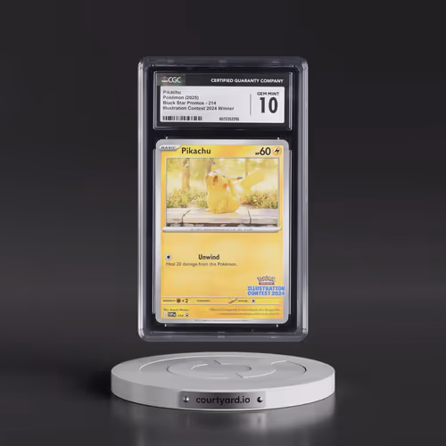 2025 Pokémon Svp EN-SV Black Star Promo #214 Pikachu - Illustration Contest 2024 (CGC 10 GEM MINT)