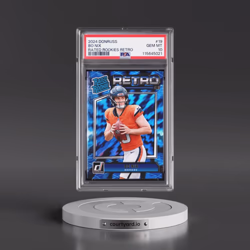 2024 Panini Donruss Rated Rookies Retro #19 Bo Nix (PSA 10 GEM MINT)