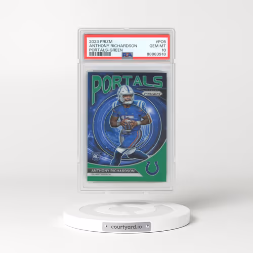 2023 Panini Prizm Portals #PO5 Anthony Richardson - Green Prizm (PSA 10 GEM MINT)