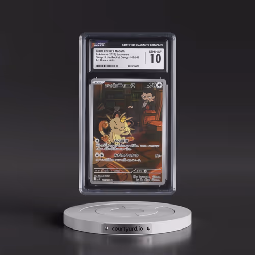 2025 Pokémon SV10-Glory of Team Rocket #109 Team Rocket's Meowth - Art Rare (CGC 10 GEM MINT)