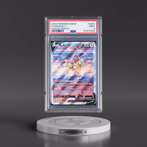 2023 Pokémon Sword and Shield Crown Zenith #GG41 Raikou V - Holo Full Art (PSA 9 MINT)