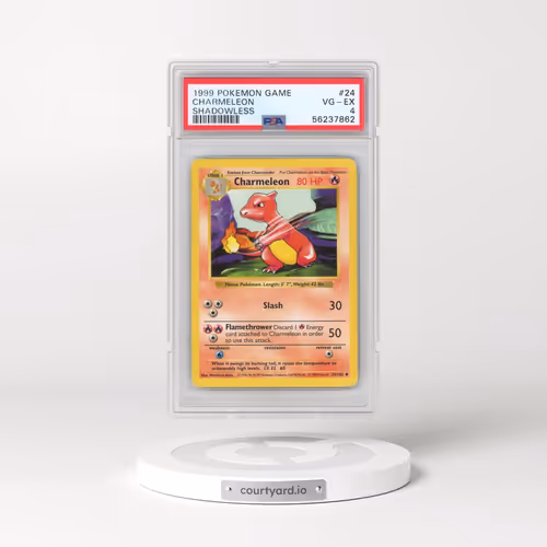 1999 Pokémon Game #24 Charmeleon - Shadowless (PSA 4 VG-EX)